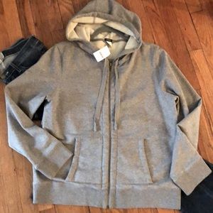 J. Crew hooded zip up sweatshirt jacket in grey